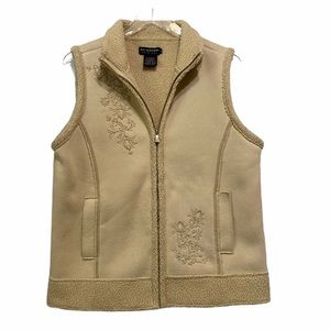 B.C. Clothing Original tan faux suede fleece vest